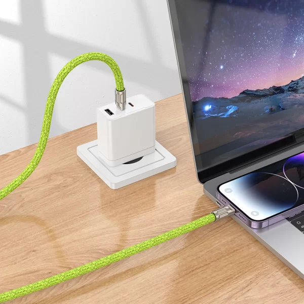 Кабель Hoco GH7 Elegant series adjustable messenger lanyard Type-c to IP (rechargeable) [Fluorescent-Green]